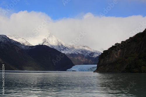 Sightseeing Rios de Hielo Cruise ship boat near glaciers Upsala and Spegazzini in Patagonia, Argentina