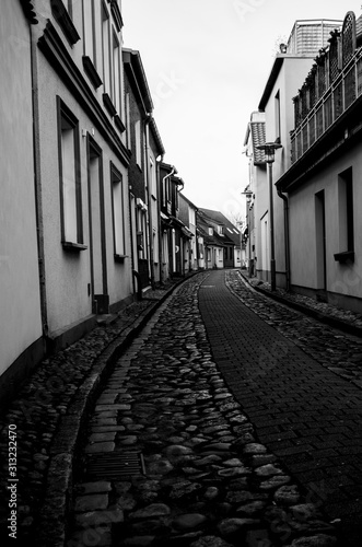 Narrow stone paved street