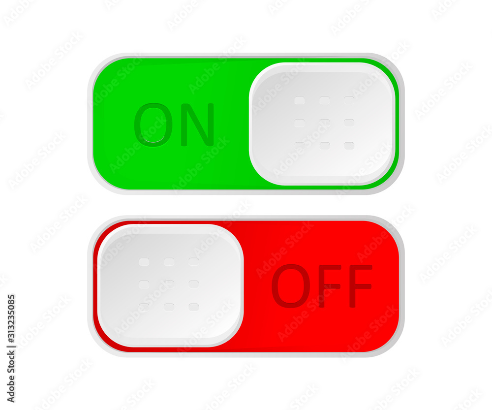 On and Off toggle switch buttons. Stock Vector Adobe Stock