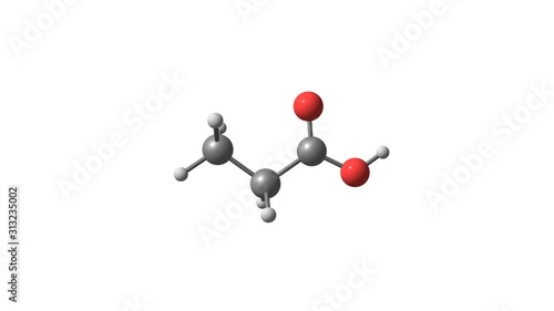 Rotating isolated propionic acid molecule video photo