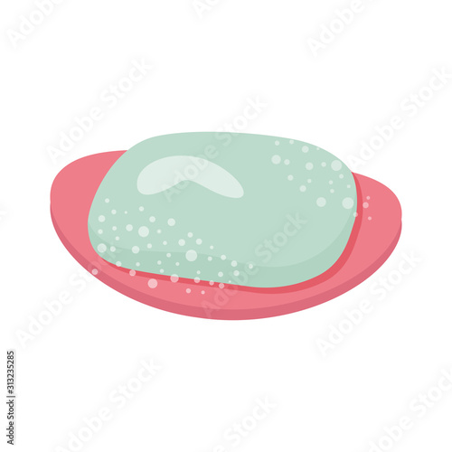 Soap cartoon illustration. Doodle style with bubbles vector.