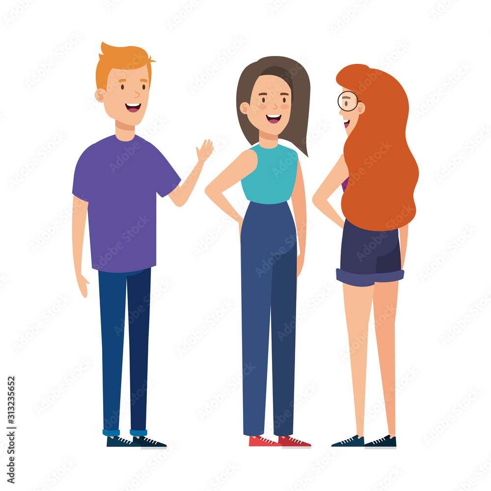 group of young people character vector illustration design group of young people character vector illustration design