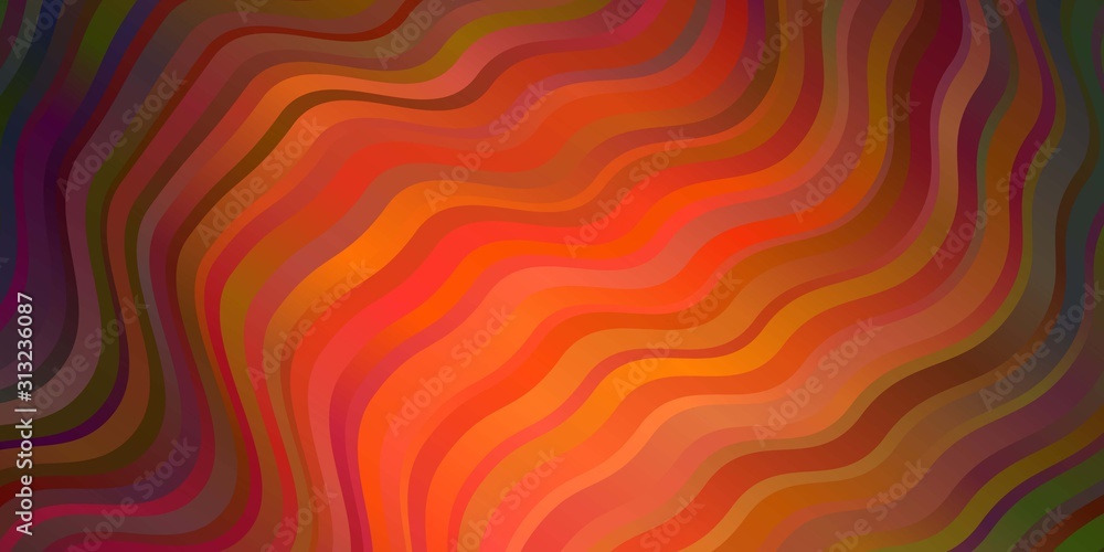 Obraz premium Dark Green, Yellow vector background with bent lines.