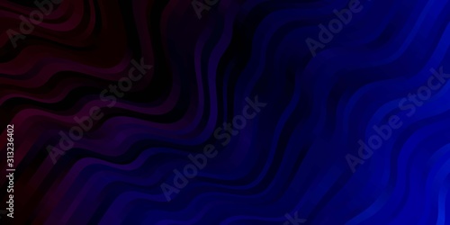 Dark Blue  Red vector background with lines. Colorful illustration in circular style with lines. Pattern for websites  landing pages.