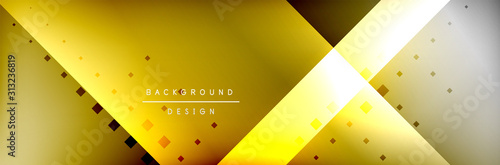 Abstract background - squares and lines composition created with lights and shadows. Technology or business digital template