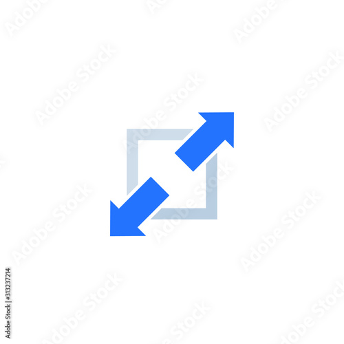 arrows pointed in two directions flat icon for web
