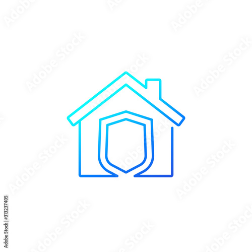 house insurance vector thin line icon