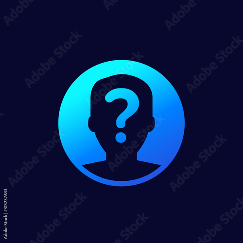unknown person, user icon for web