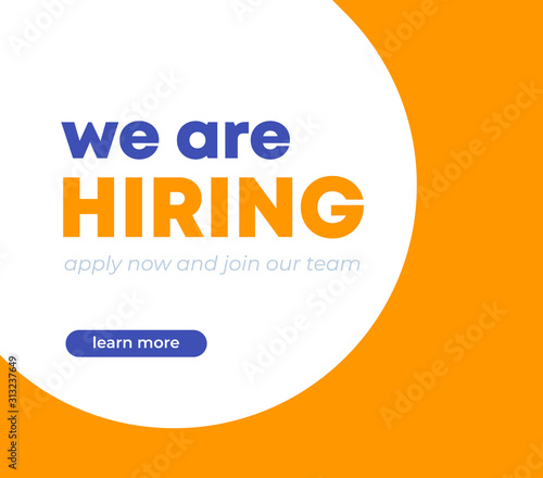 We are hiring banner design, recruiting concept, vector