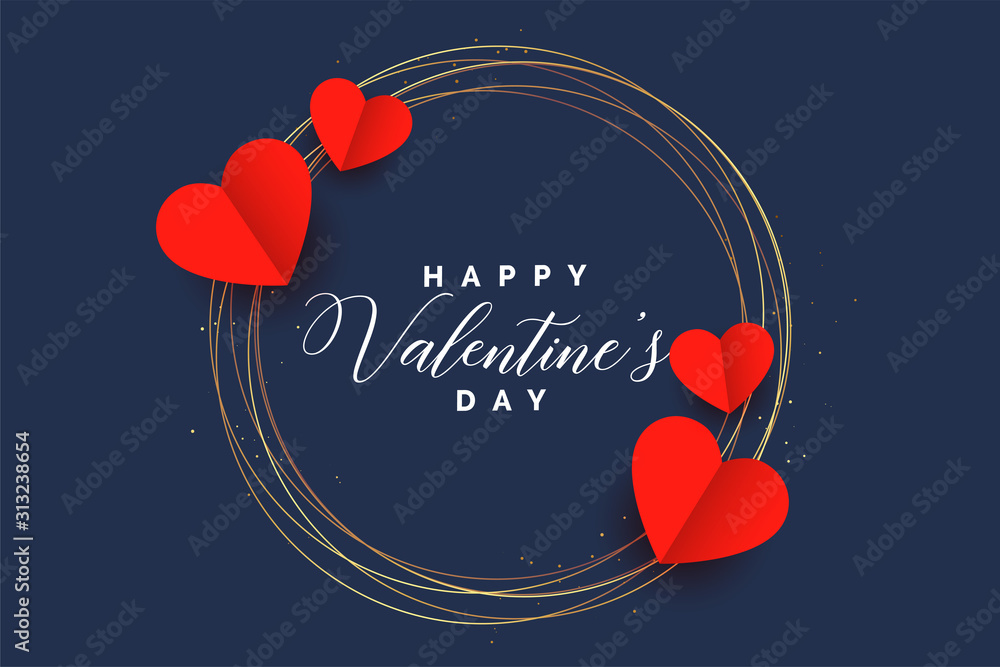 stylish hearts frame valentines day card design - obrazy, fototapety, plakaty 