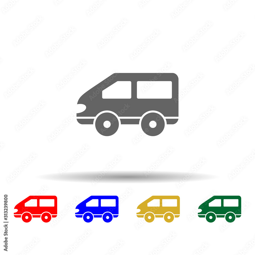 passenger car multi color style icon. Simple glyph, flat vector of transport icons for ui and ux, website or mobile application