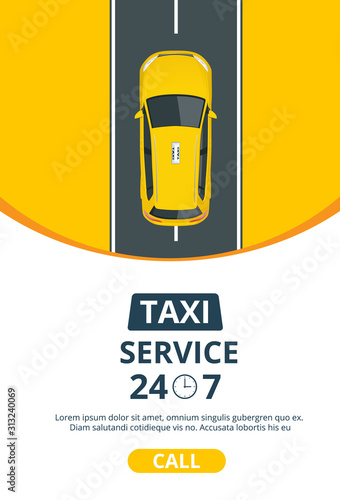 Taxi Banner Design Template for Taxi Service. Online Mobile Application Order Taxi Service