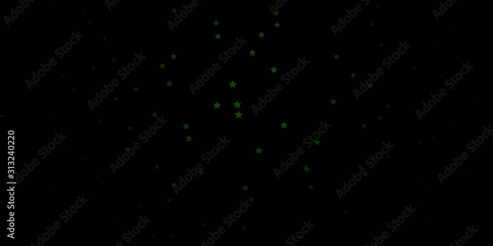 Dark Green, Yellow vector texture with beautiful stars. Colorful illustration in abstract style with gradient stars. Best design for your ad, poster, banner.