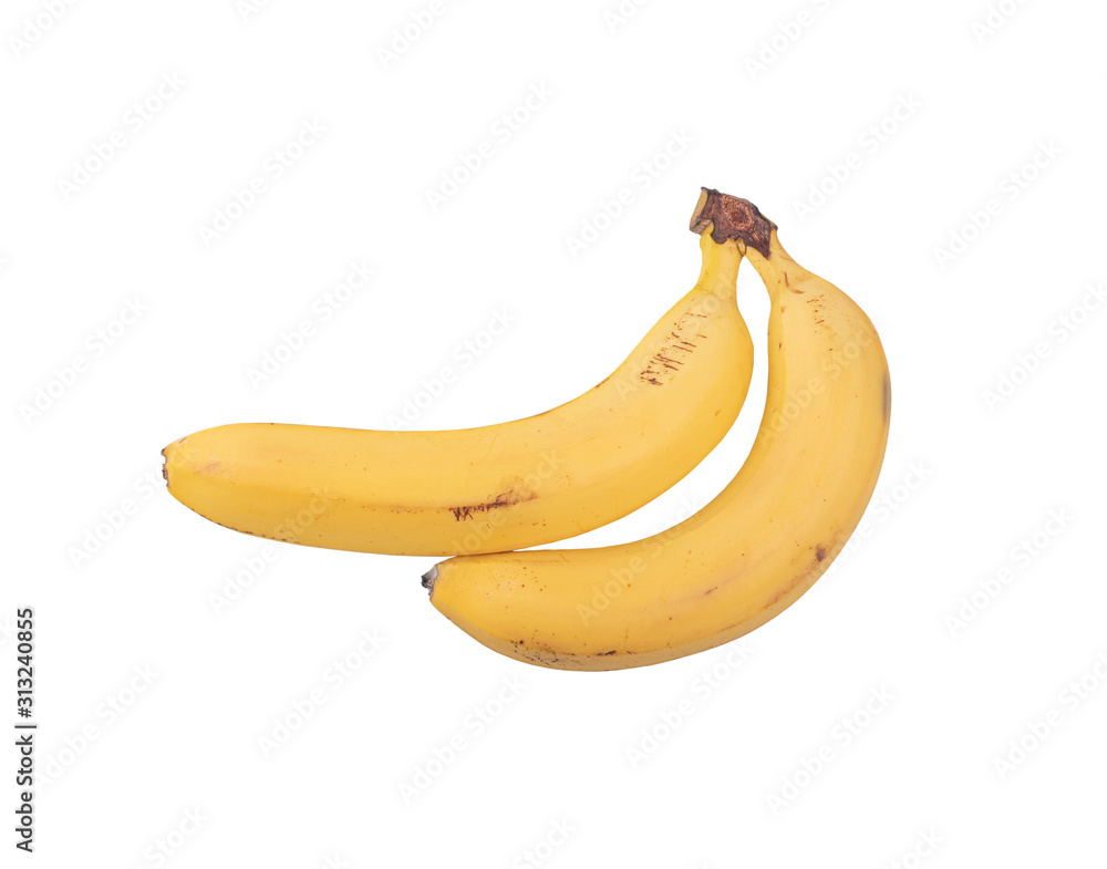 Two bananas on white background Two bananas on white background