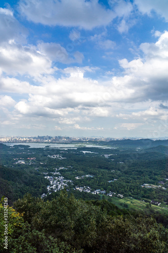 city skyline in hangzhou china