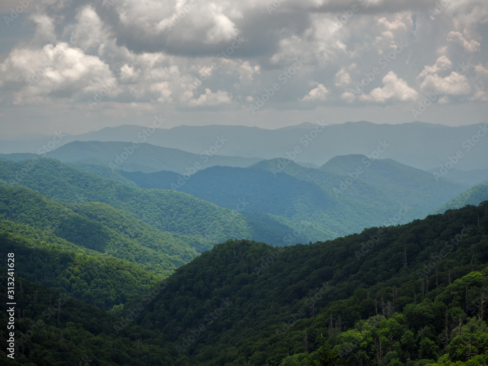 Smoky Mountains Clouded Valley and Dappled Light