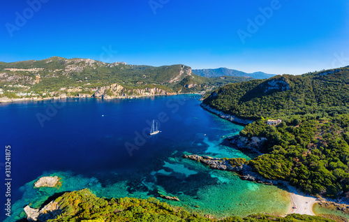 Fototapeta Naklejka Na Ścianę i Meble -  Vivid mediterranean landscape of a beautiful bay