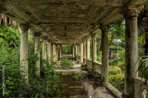 Old overgrown railway station in Abkhazia
