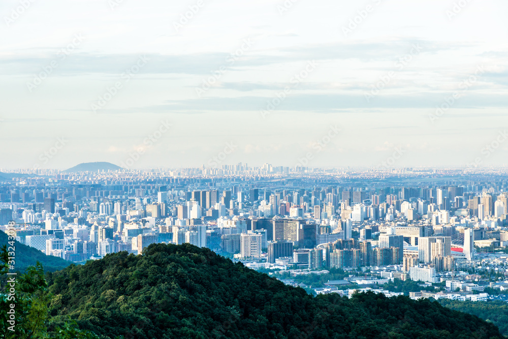 city skyline in hangzhou china