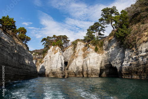 Marine Rocks and Caves in Dogashima, Japan