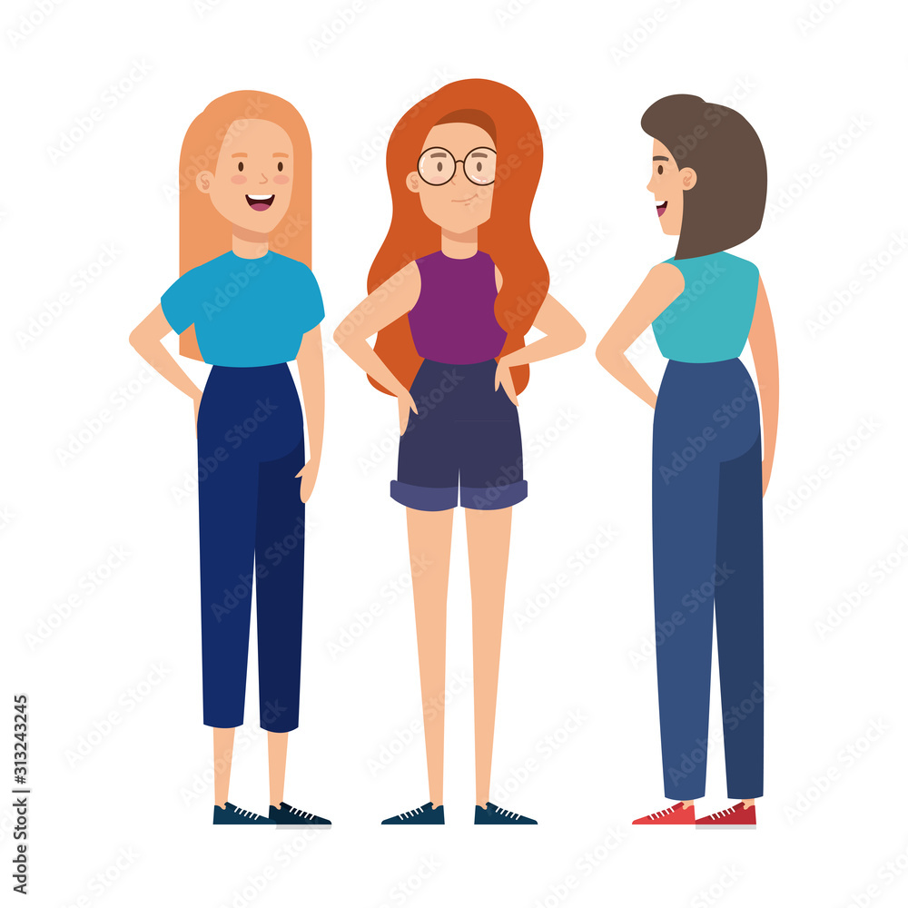 group of young women character vector illustration design group of young women character vector illustration design