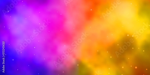 Light Blue, Yellow vector background with small and big stars. Colorful illustration with abstract gradient stars. Theme for cell phones.