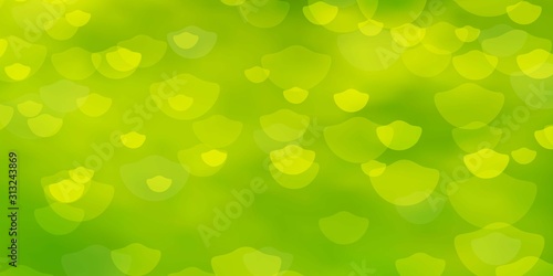 Light Green vector background with circles. Abstract decorative design in gradient style with bubbles. Design for posters, banners.
