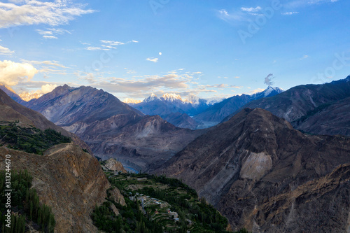 Landscape along the Karakoram Highway in northern Pakistan, taken in August 2019