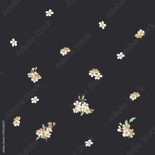 Watercolor flowers set,Floral background for fashion prints. Design for textile, wallpapers, wrapping, paper. Spring flowery texture