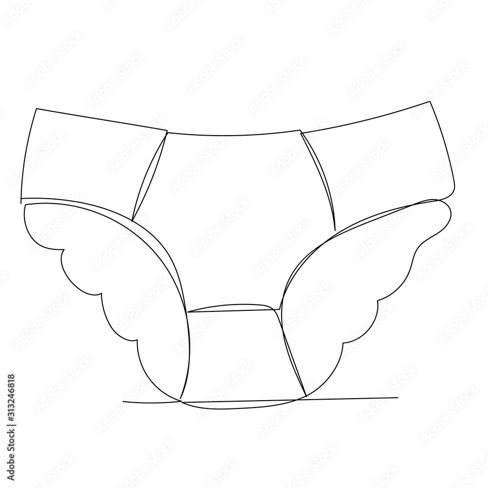 Obraz premium vector, isolated, simple drawing of a continuous line of female underpants