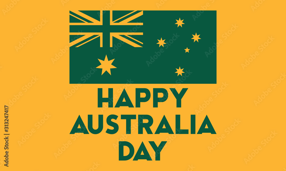 Australia day. 26 January. Flag of Australia and patriotic elements on a white background. Greeting card, poster, banner concept. Australia day. 26 January. Flag of Australia and patriotic elements on a white background. Greeting card, poster, banner concept.