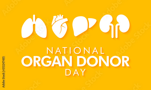 Vector illustration on the theme of National Organ Donor Day on February 14th.