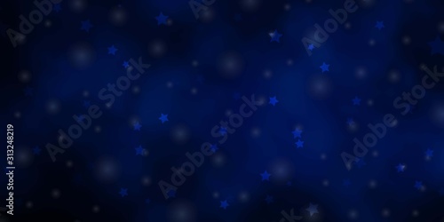 Dark BLUE vector layout with bright stars. Colorful illustration in abstract style with gradient stars. Pattern for wrapping gifts.