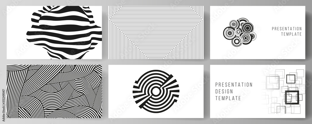 Plakat The minimalistic abstract vector illustration layout of the presentation slides design business templates. Trendy geometric abstract background in minimalistic flat style with dynamic composition.