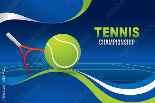Tennis championship banner design. Vector sport concept.