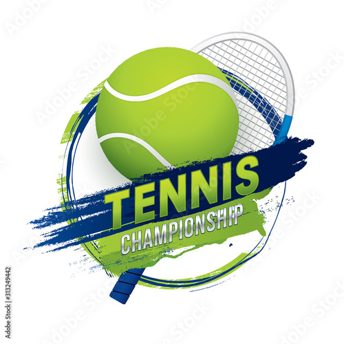 Tennis championship badge design. Vector sport concept.