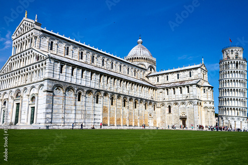 View of Leaning tower of Pisa in Italy