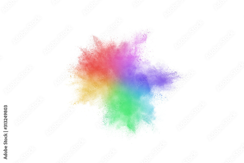 Colorful powder isolated on white background. Colorful powder isolated on white background.