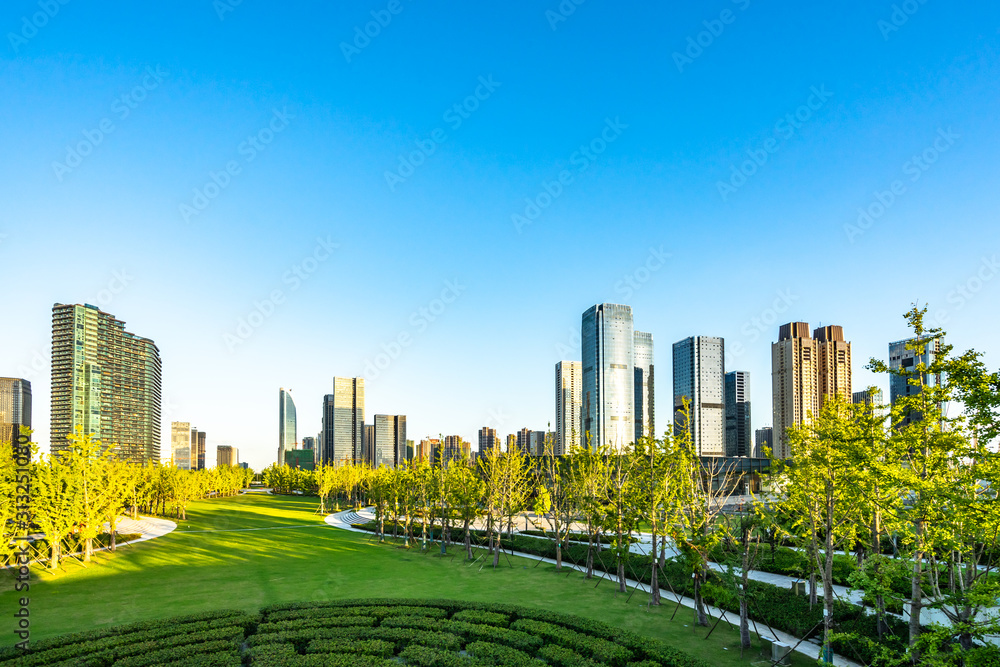 Obraz premium city skyline in hangzhou china