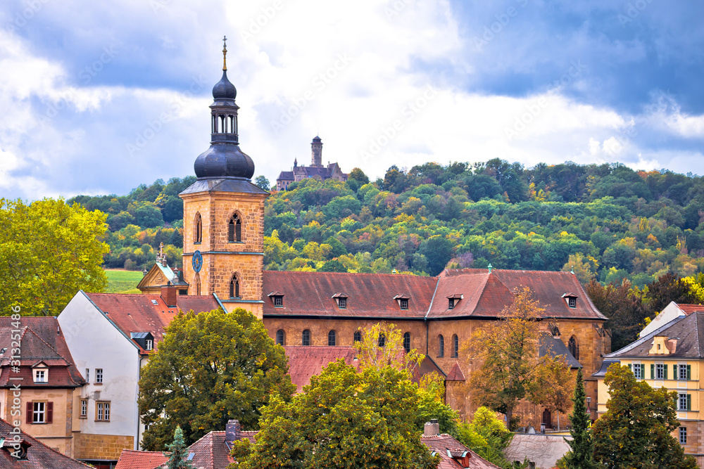 Bamberg. Town of Bamberg panoramic view from Michaelsberg to famous landmarks