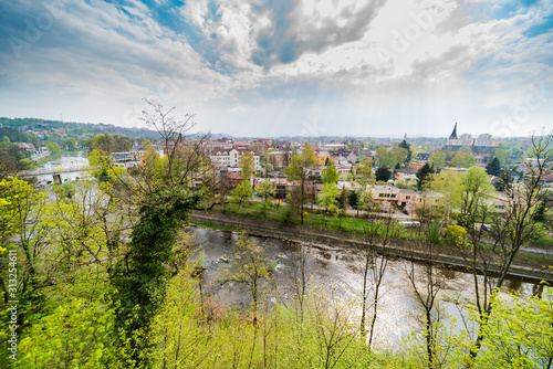 Cesky Tesin in Czech Republic view from Poland city of Cieszyn on Spring.