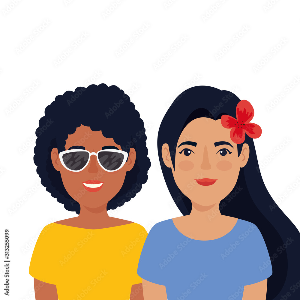 group of beautiful women avatar character vector illustration design group of beautiful women avatar character vector illustration design