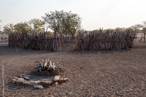 Himba Village - Fireplace for the Sacred Ancestral Fire and Cattle Enclosure photo