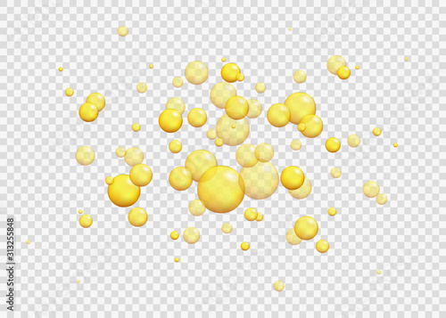 Gold oil bubbles. 