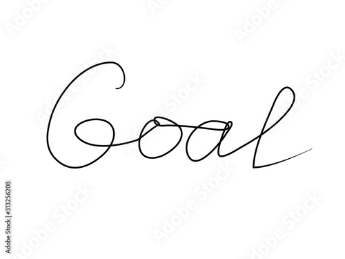 Goal handwritten text inscription. Modern hand drawing calligraphy. Word illustration black