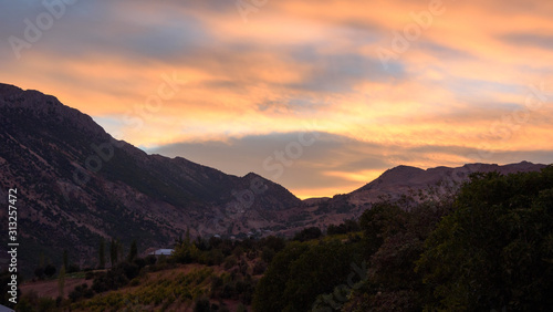 View of valley near Mount Nemrut during sunset in Adiyaman  Turkey