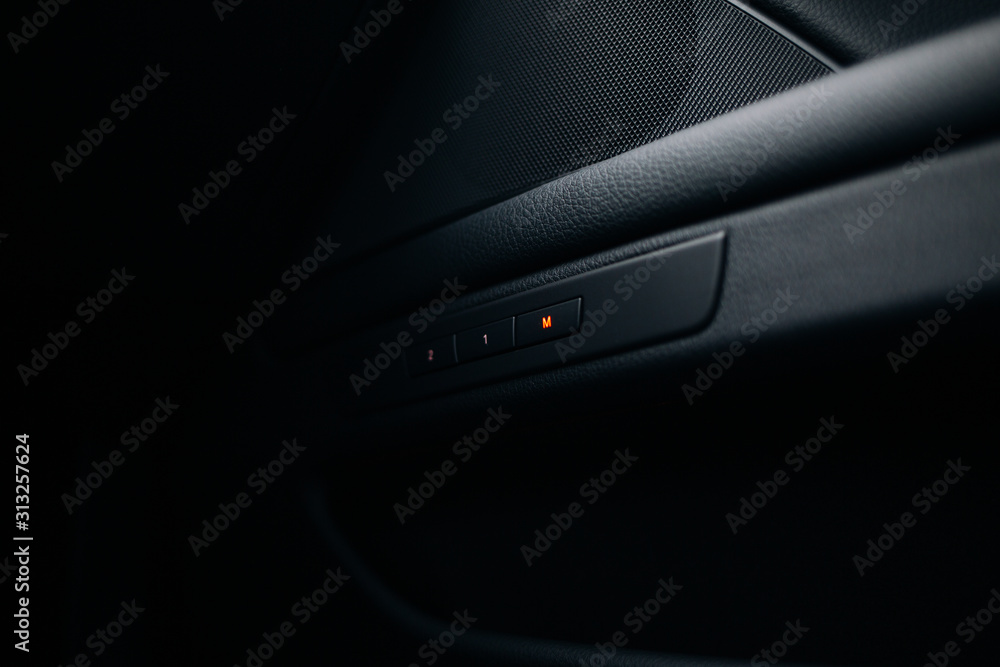 Modern car seats adjustment control panel Modern car seats adjustment control panel