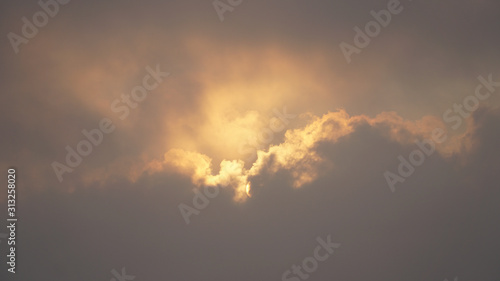 Sunset from Mount Zwegabin Mountain in Hpa-An, Myanmar. photo