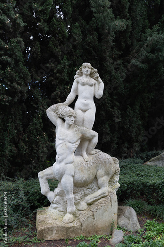 Sculptures in Aivazovsky park in Partenit village in Crimea. Russia. 01.2020