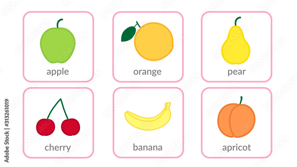 Fruits and berries, objects icons set, isolated on white background. Summer fresh food. Juicy tasty healthy dessert. Vitamin organic products nutrition. Symbol of health, diet Vector illustration